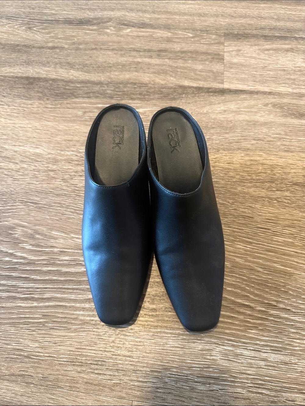Black Leather Slip-On Mules by Nordstrom Rack